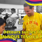 Renaud Lavillenie, interviewé par de jeunes reporters sur le Tour de France 2023