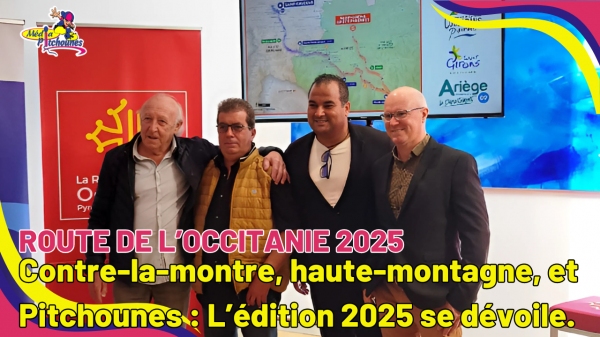 Pierre Caubin, directeur de la Route d'Occitanie accompagné de Kamel Chibli, élu à la region Occitanie lors de la présentation officielle de l'épreuve 2025.