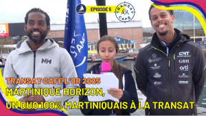 nouveau coup de cœur pour nos jeunes reporters : l’équipage du Class40 “Martinique-Horizon”, un duo 100 % martiniquais composé de Moane Mangatalle et Jean-Yves Aglaé.
