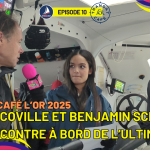 Une photo symbolique de cette belle rencontre avec Thomas Coville et Benjamin Schwartz à bord du Sodebo Ultim.