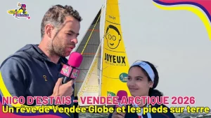 Nico d'Estais, skipper de Café Joyeux, interviewé par Media Pitchounes avant la Vendée Arctique 2026.