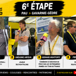 pierre caubin, gregoire arfeuil, elie baup et bernard montforte au micro des pitchounes sur cette 6eme etape du tour de france