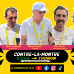 Image de mise en avant du contre-la-montre Évian-les-Bains – Thonon-les-Bains du Tour de France 2026 avec Bernard Hinault, Loïc Chetout, Florian Vuillaume, Fabrice Rigobert et Michel Gélize interviewés par Les Pitchounes.