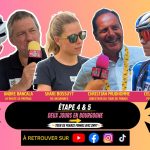 Image de présentation des étapes 4 et 5 du Tour de France Femmes avec Zwift 2026 en Bourgogne avec Ema Comte, André Bancala, Shari Bossuyt, Christian Prudhomme et Célia Géry.