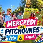 Mercredi des Pitchounes avec des jeunes à vélo et en kayak lors d’activités sportives