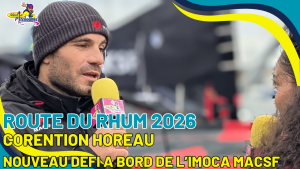 Corentin Horeau interviewé par Les Pitchounes pour la Route du Rhum 2026.