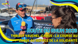 Thibaut Vauchel-Camus interviewé par Les Pitchounes pour la Route du Rhum 2026.